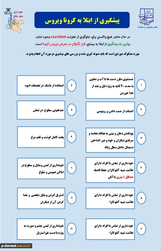 پیشگیری از ابتلا به ویروس بیماری کوروید 19 2